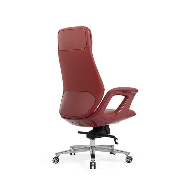 E007 Burgundy Genuine Leather Ergonomic Chairs