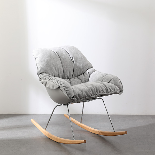 Solid Wood Rocker Base Metal Frame Lazy Relax Rocking Chair