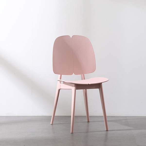 Steel Timber Fusion Series Petal Back Plastic Dining Chair